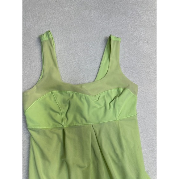 Lululemon Athletica Green Ruched Tank Top Athletic Built In Bra Size 6 - Picture 4 of 13